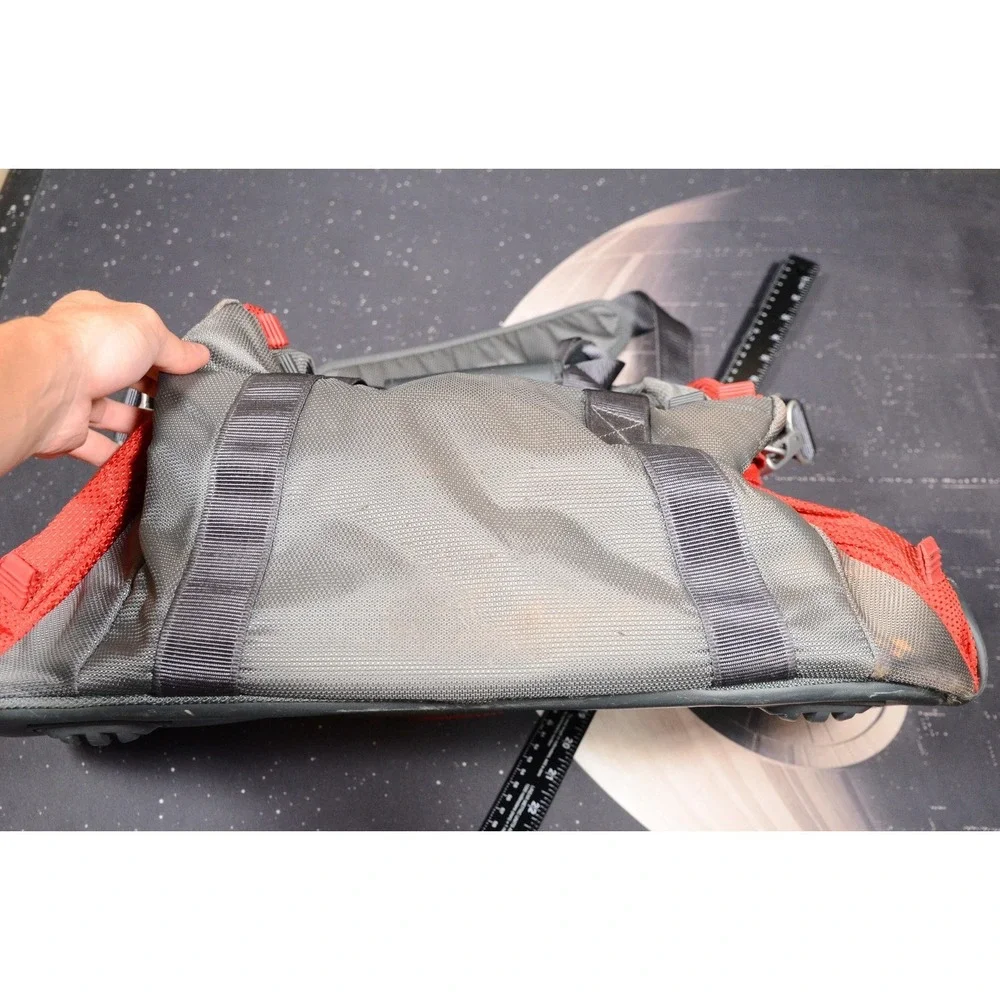 Tumi Red Nylon Duffel Bag Soft Carry On Travel Gym Adjustable Straps Men